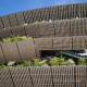 Vertical grid of wooden eaves