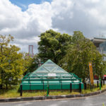 Pyramid at the roundabout in front of the station